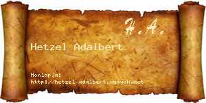 Hetzel Adalbert névjegykártya